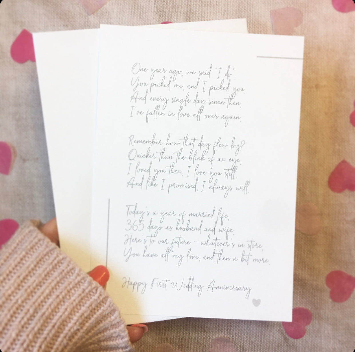 Happy 1st Wedding Anniversary, First Wedding Anniversary Card, Paper
