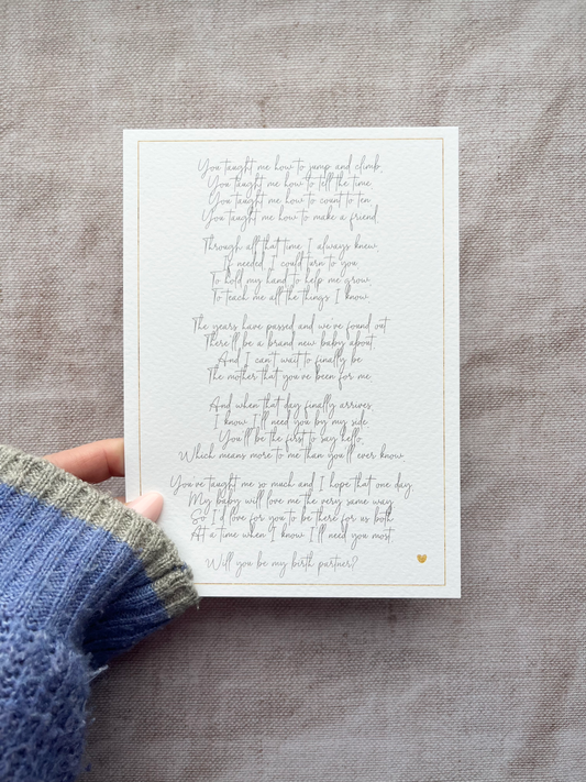 Will you be my Birth Partner? - Download & Print