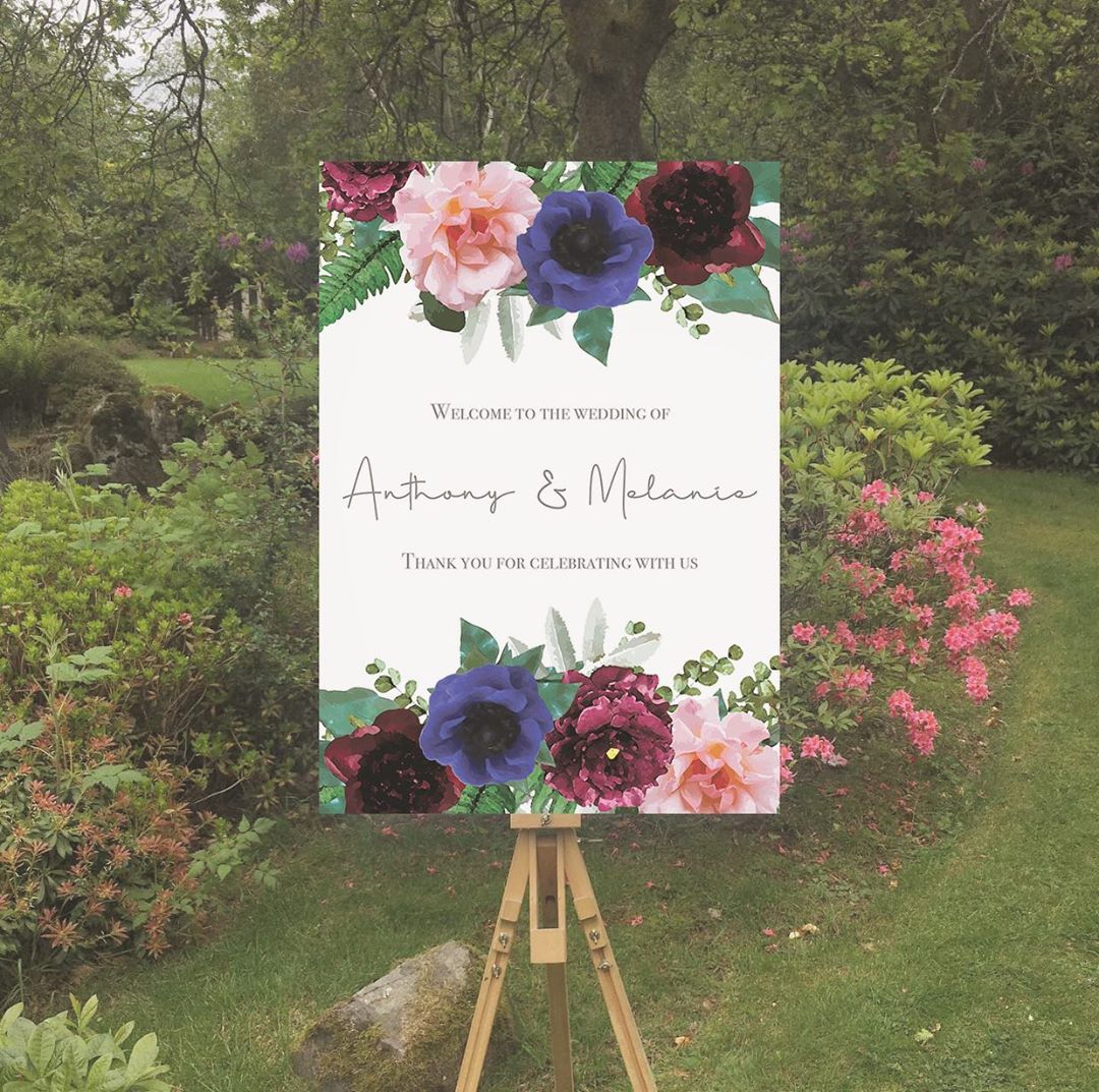 Vintage Floral Welcome Sign