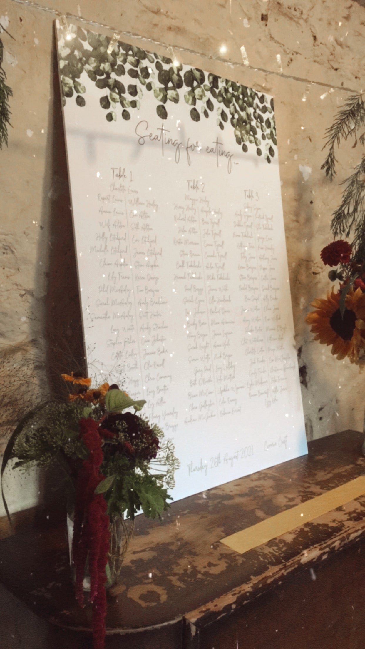 Simple Eucalyptus Table Plan