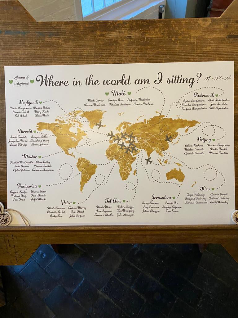 'Where in the world am I sitting?' Table Plan