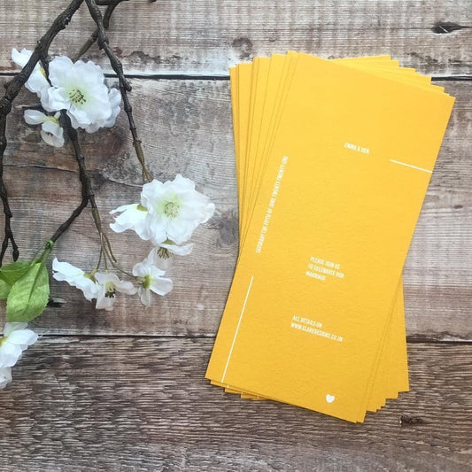 Minimal Wedding Invitation in Mustard