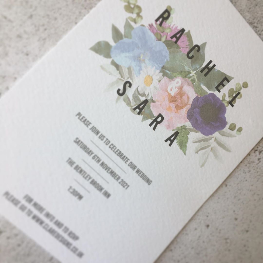 Vintage Modern Floral Invitation