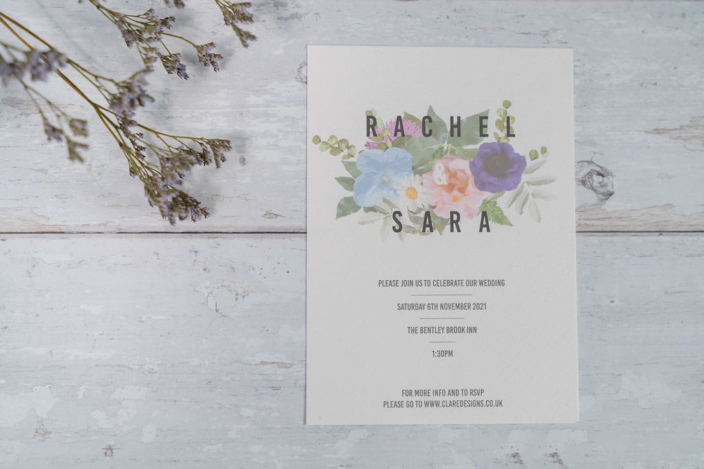 Vintage Modern Floral Invitation