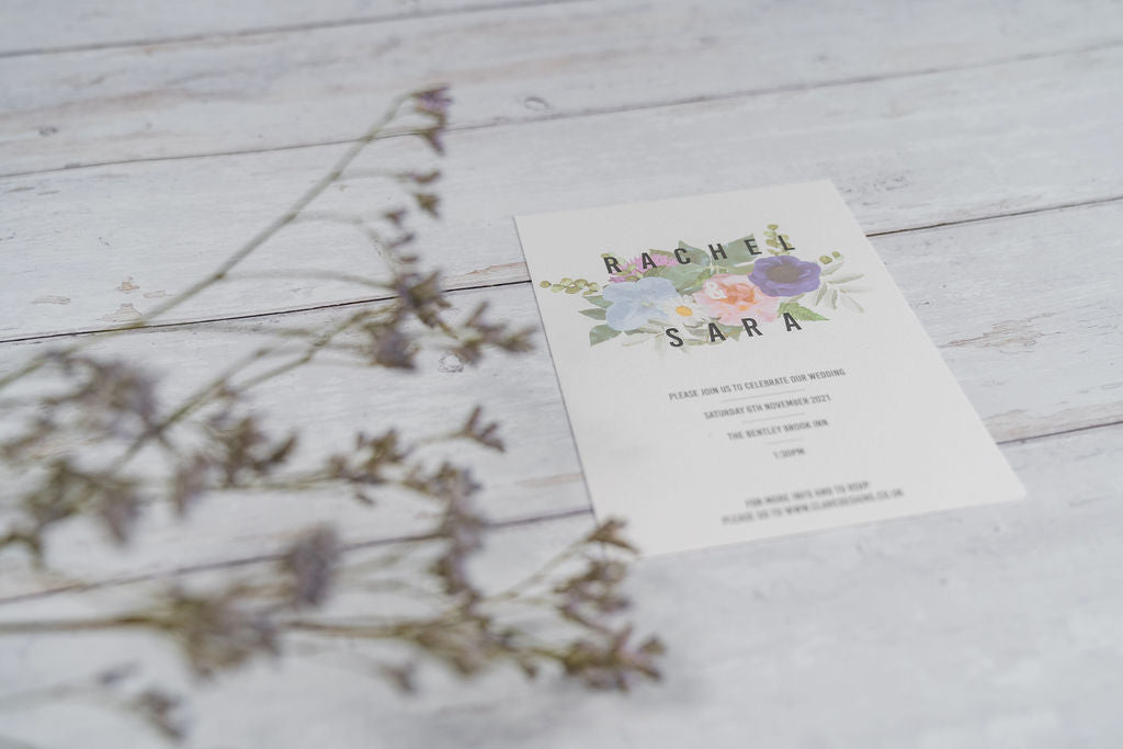 Vintage Modern Floral Invitation