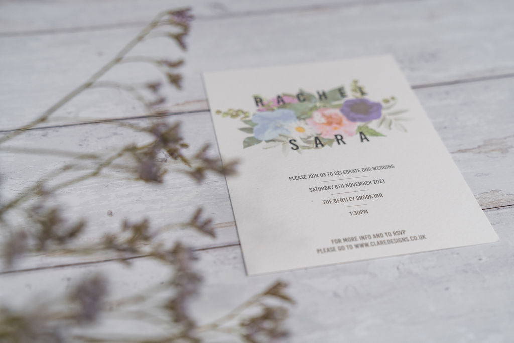 Vintage Modern Floral Invitation