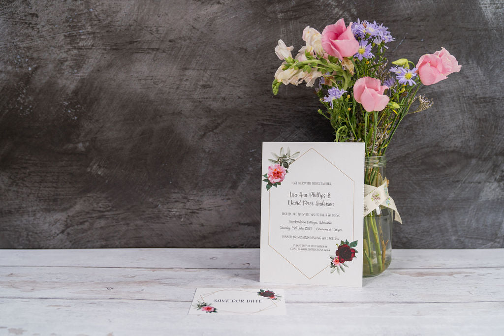 Floral Geometric Frame Invitation