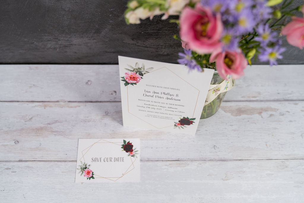 Floral Geometric Frame Invitation