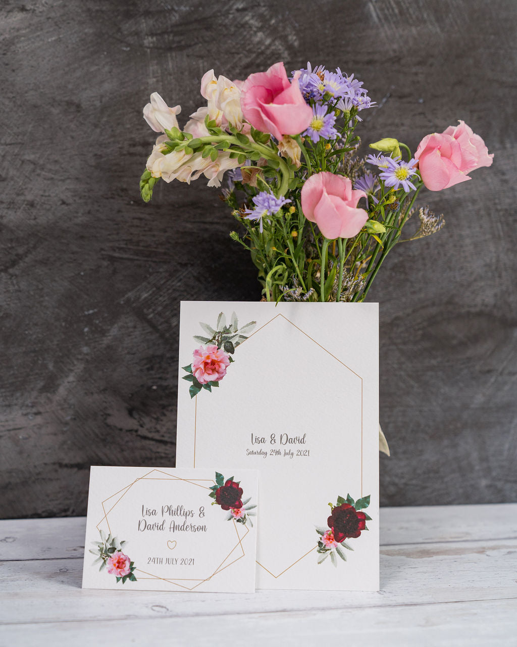 Floral Geometric Frame Invitation