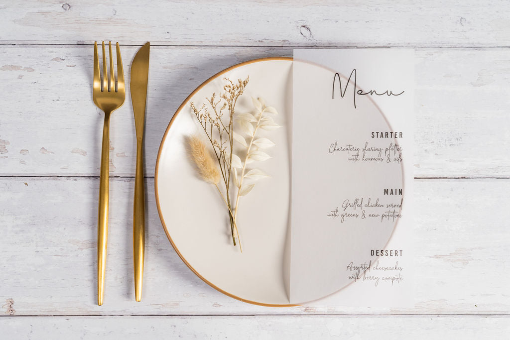 Minimal Vellum Menu
