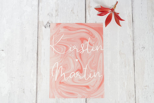 Peach Marble Invitation