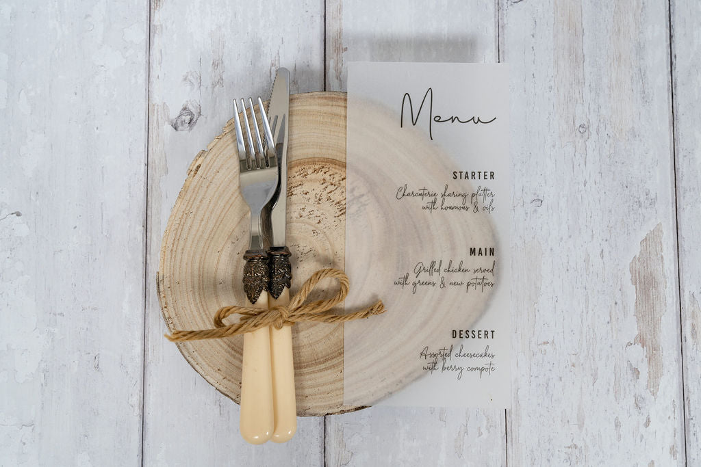 Minimal Vellum Menu