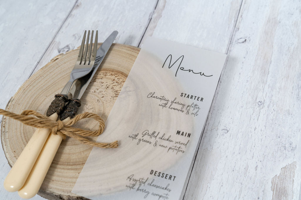 Minimal Vellum Menu