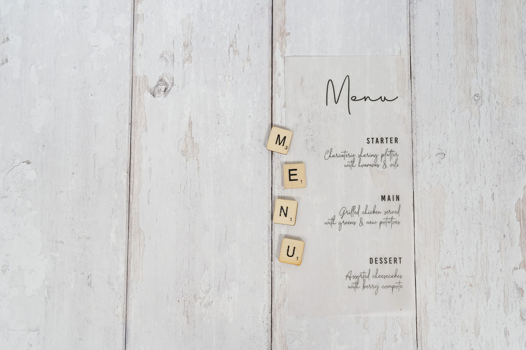 Minimal Vellum Menu