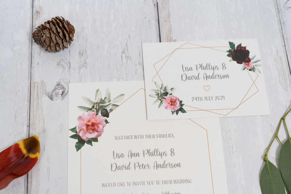 Floral Geometric Frame Invitation