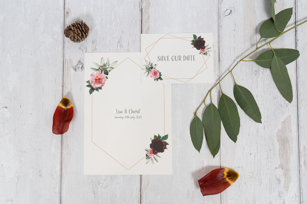 Floral Geometric Frame Invitation