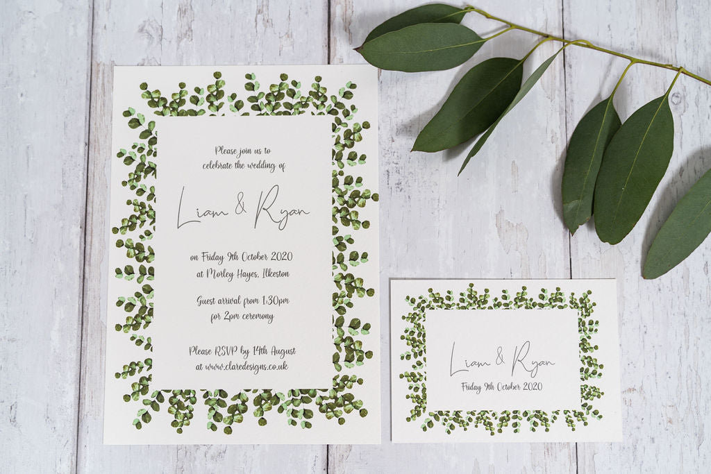 Eucalyptus Frame Save The Date