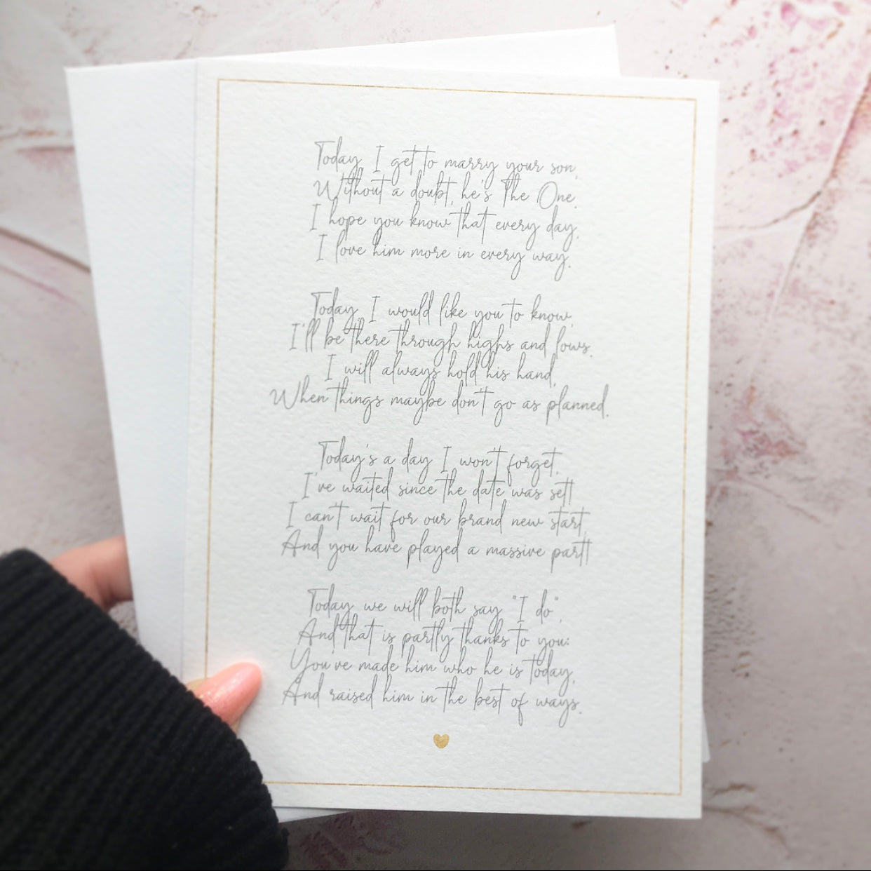 'Today, I will marry your son' - Printed Poem to Gift Future Mother- or Father-in-Law