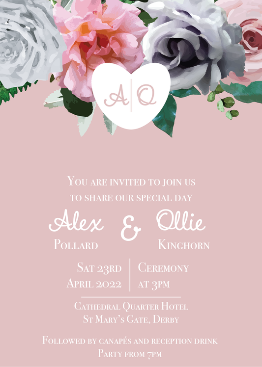 Grey & Blush Day Invitations