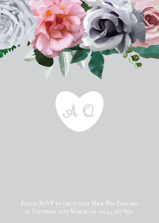 Grey & Blush Day Invitations