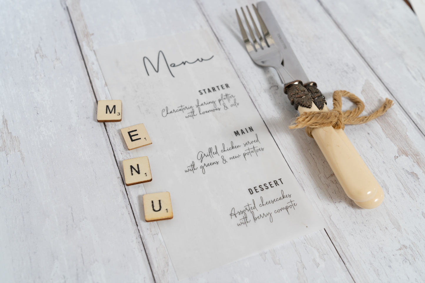 Minimal Vellum Menu