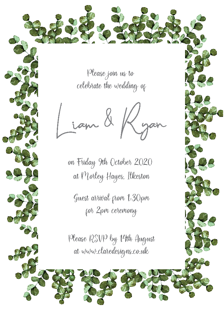 Eucalyptus Frame Invitation