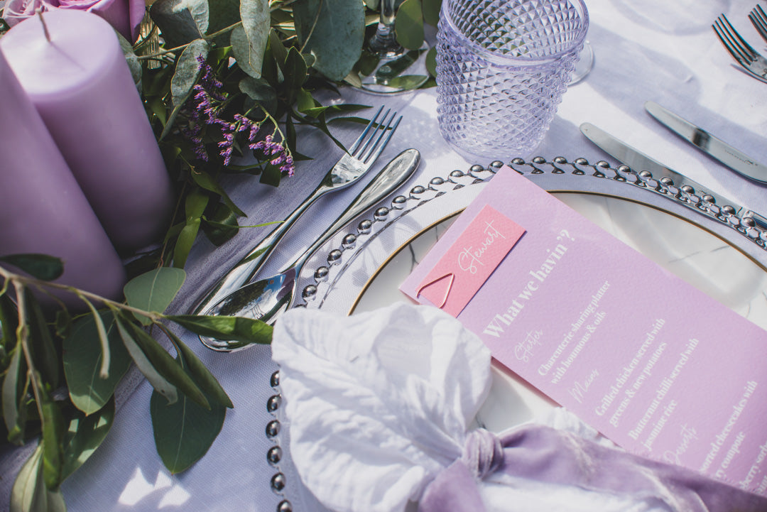 Lavender & Blush Menus
