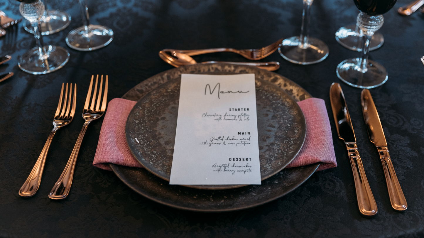 Minimal Vellum Menu