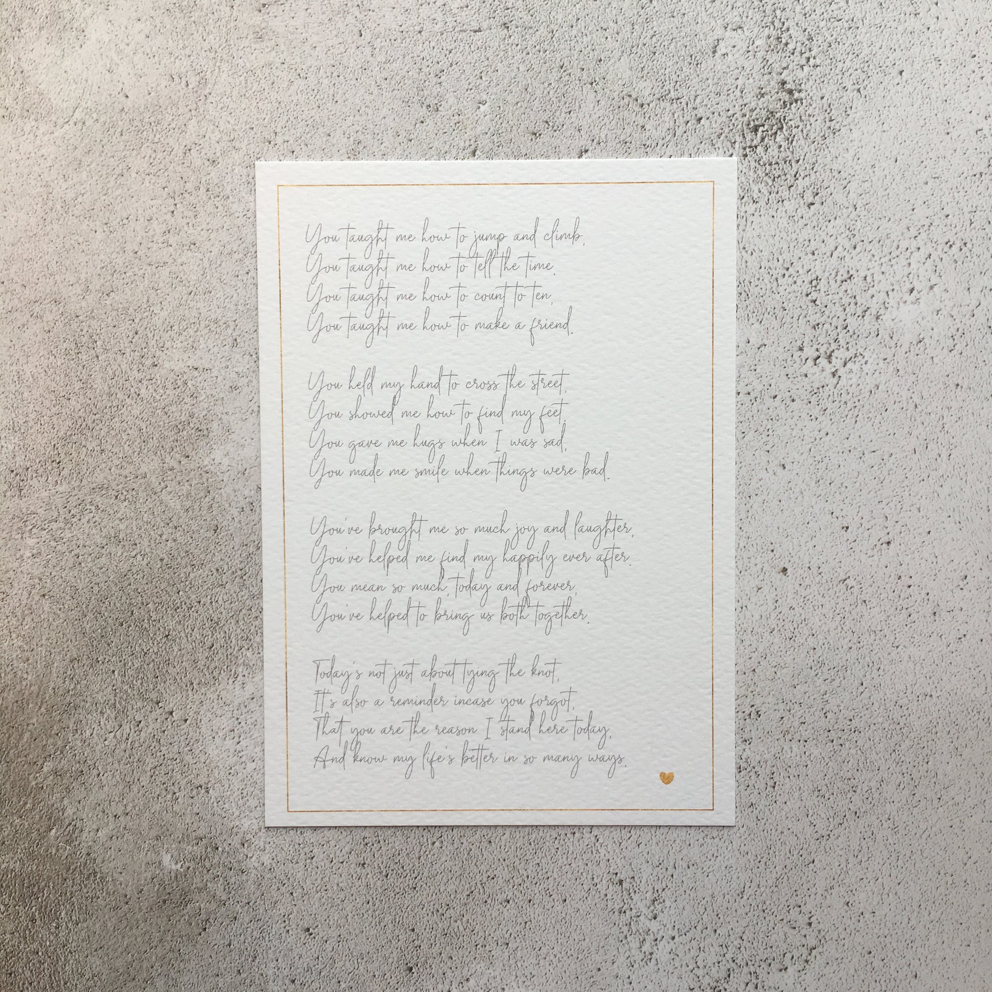 Thank You Poem Print / Mother of the Bride Gift / Mother of the Groom Gift / Father of the Bride Gift / Father of the Groom Gift / Wedding Gifts / Wedding Stationery
