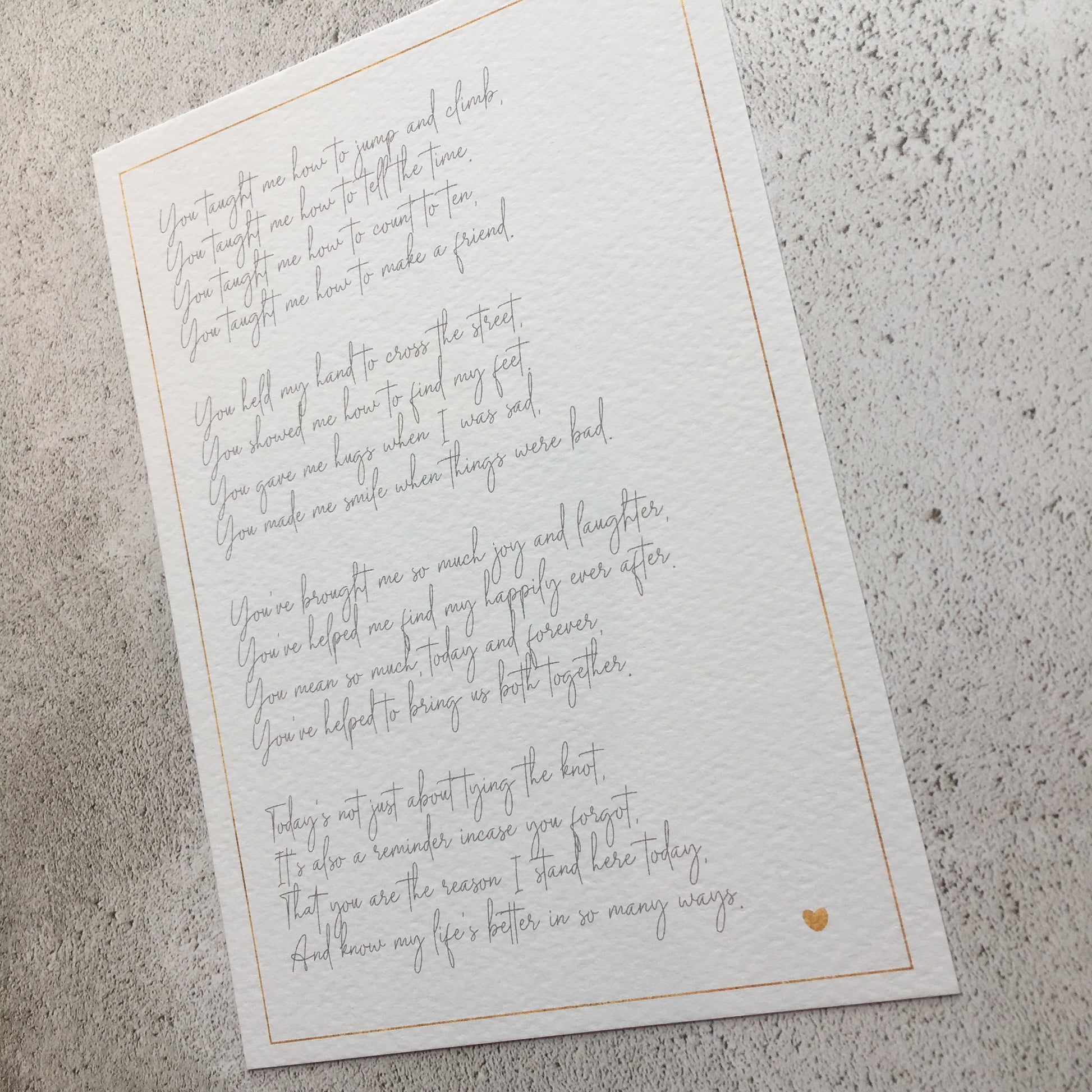 Thank You Poem Print / Mother of the Bride Gift / Mother of the Groom Gift / Father of the Bride Gift / Father of the Groom Gift / Wedding Gifts / Wedding Stationery