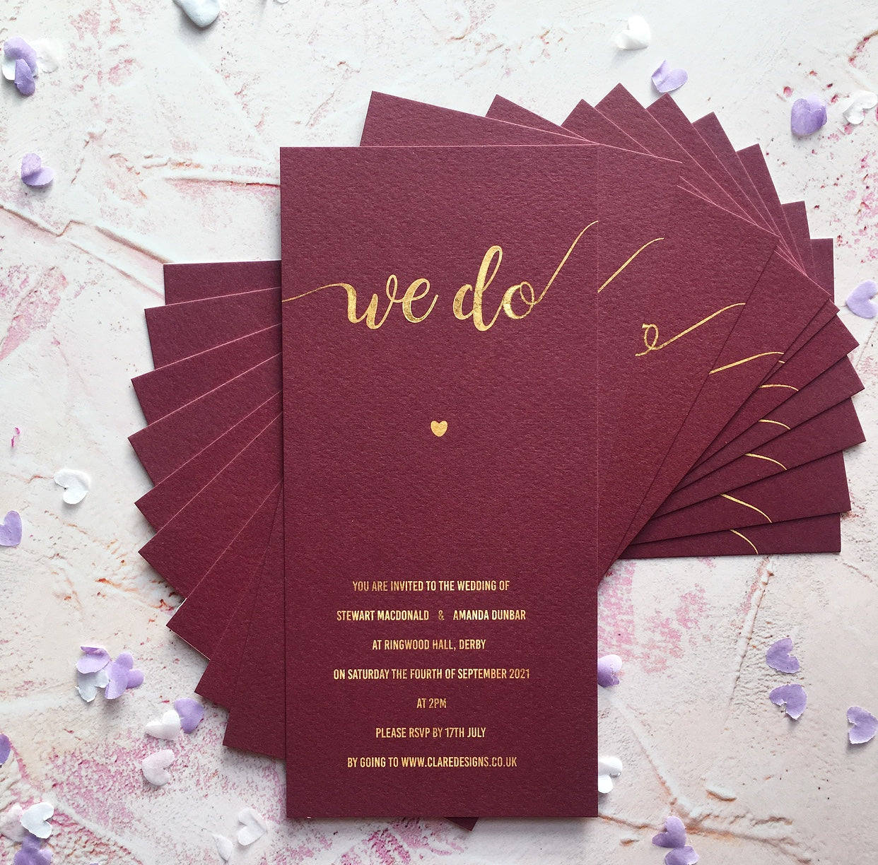We Do Burgundy Invitation