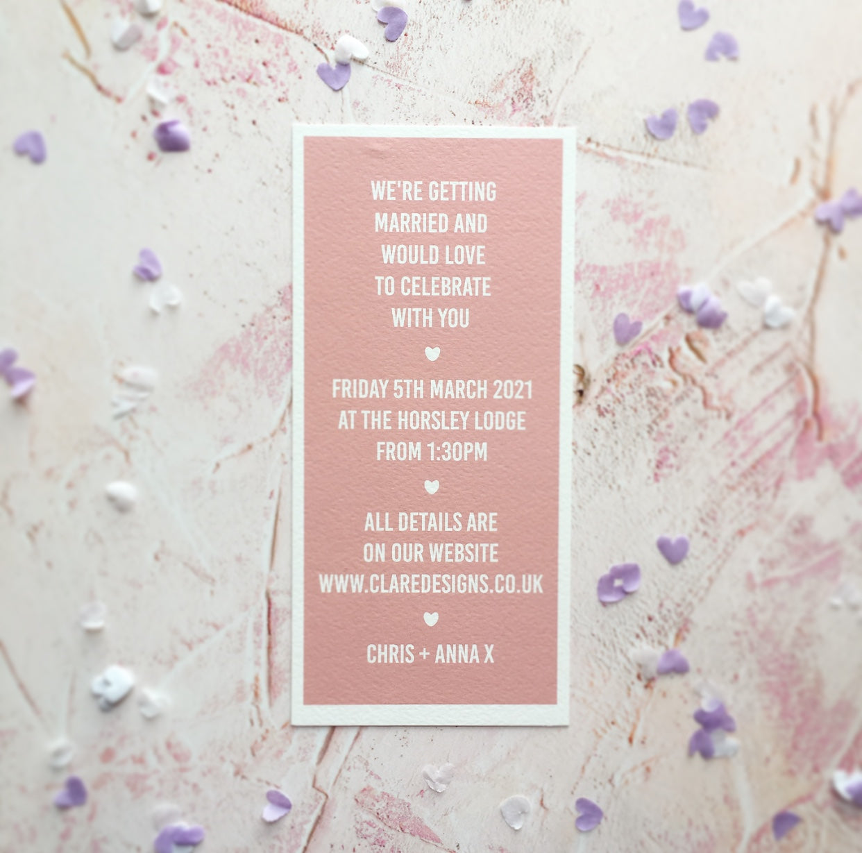 Simple Blush Bookmark Invitation