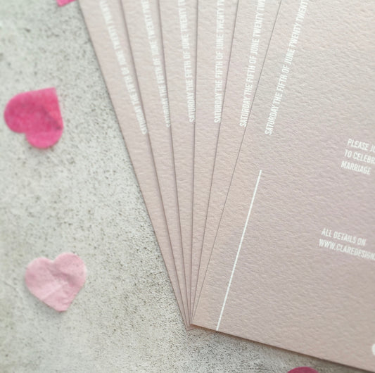 Minimal Wedding Invitation in Champagne