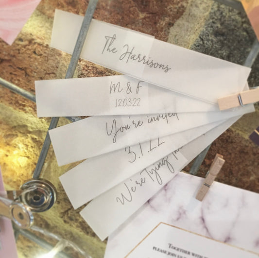 Personalised Vellum Belly Bands