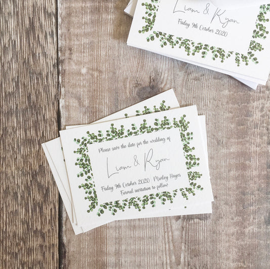Eucalyptus Frame Save The Date