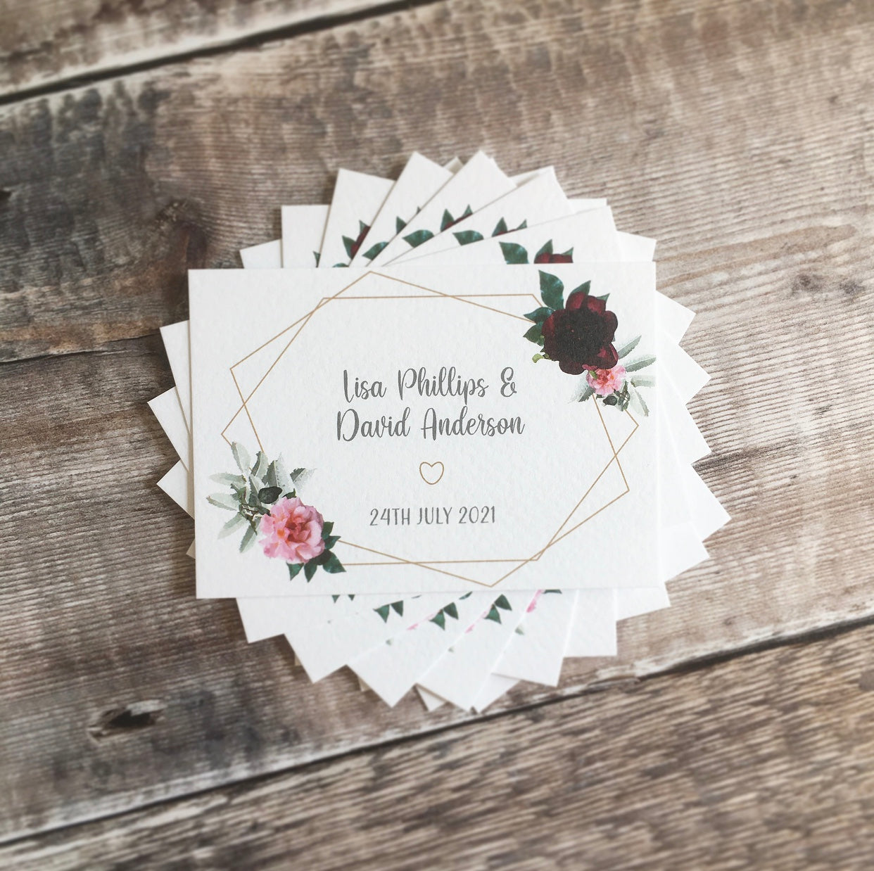 Floral Geometric Frame Save The Date