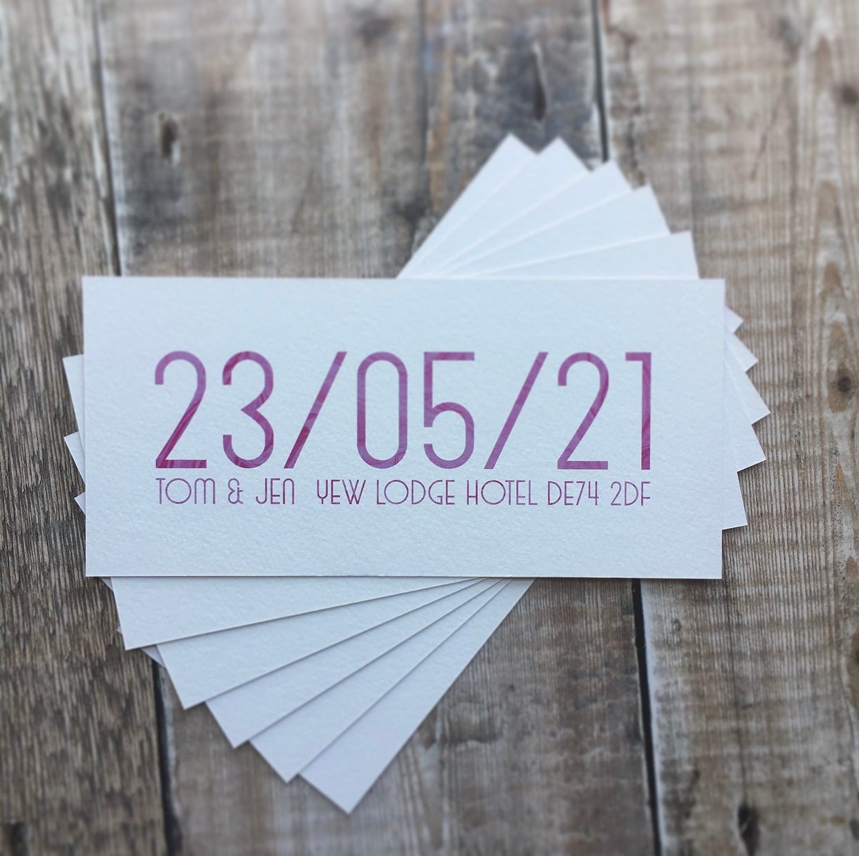 Pink Marble Bookmark Save Our Date