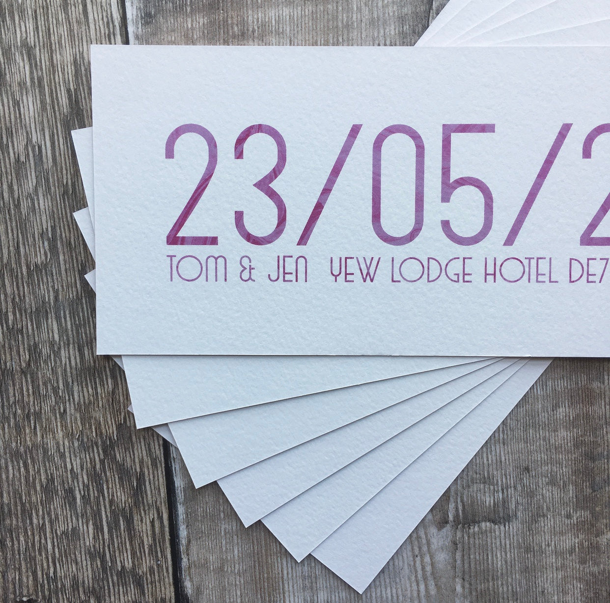 Pink Marble Bookmark Save Our Date