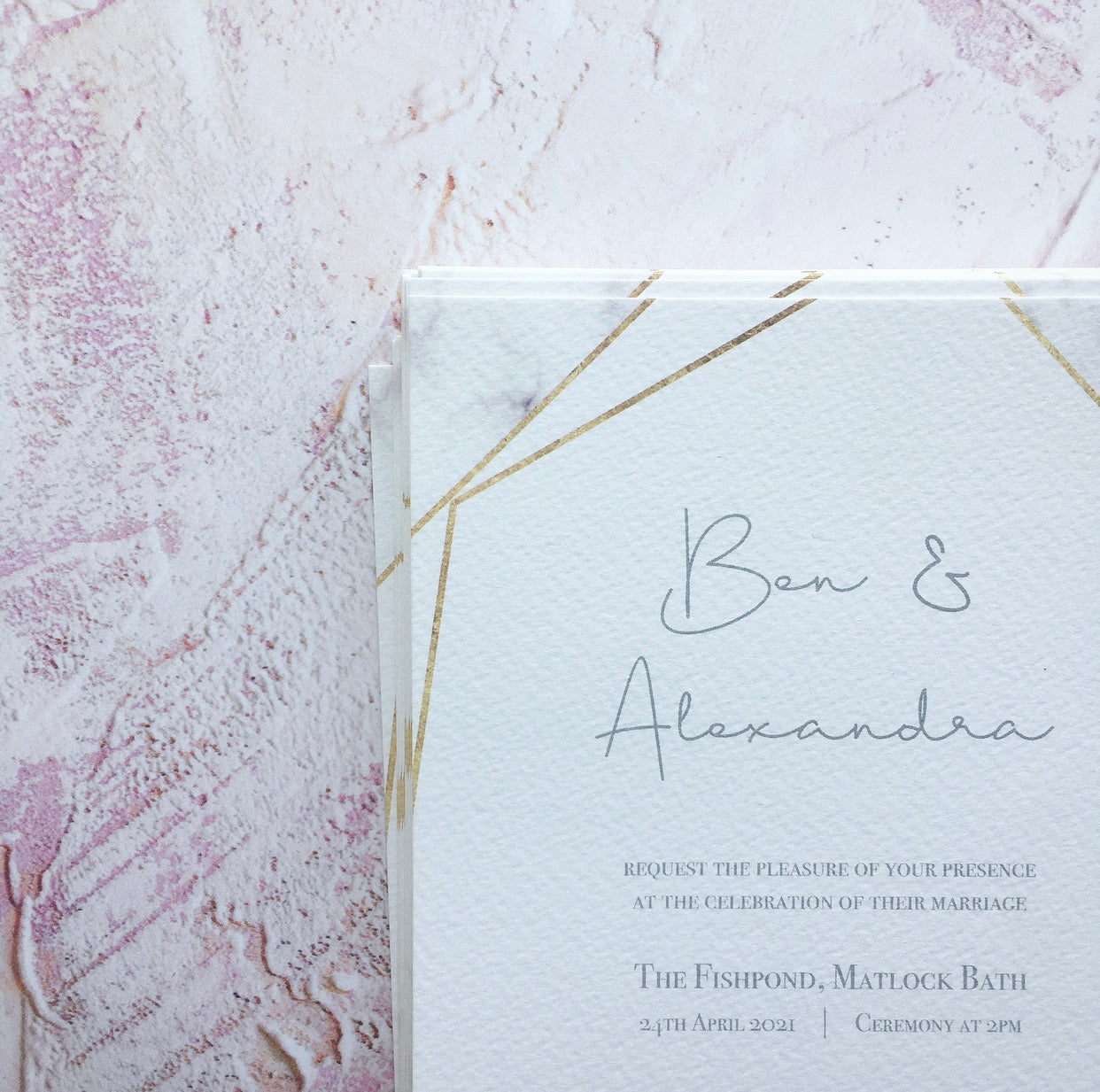 Marble & Geometric Invitation