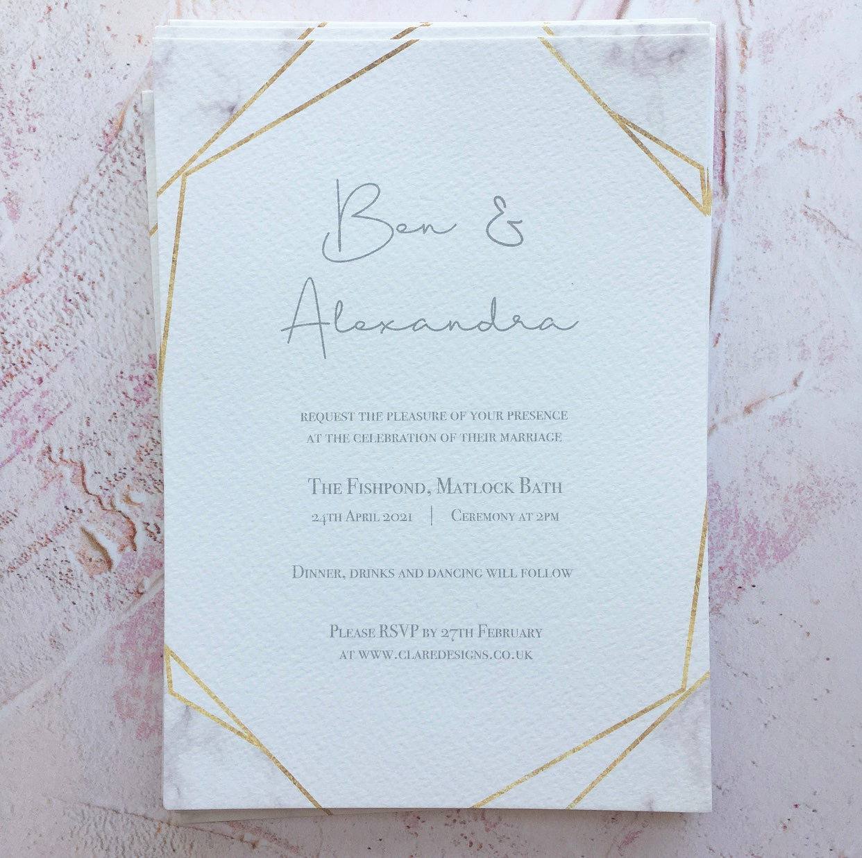 Marble & Geometric Invitation
