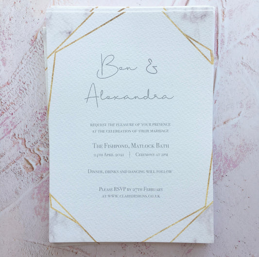 Marble & Geometric Invitation FREE SAMPLE