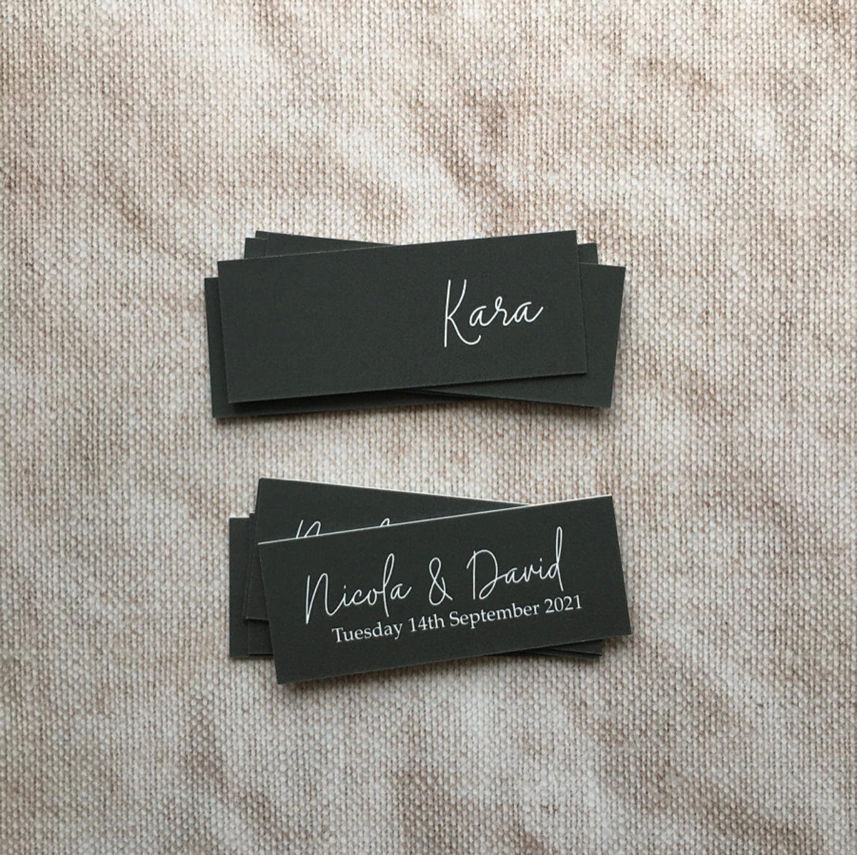 Grey Mini Wedding Guest Place Names