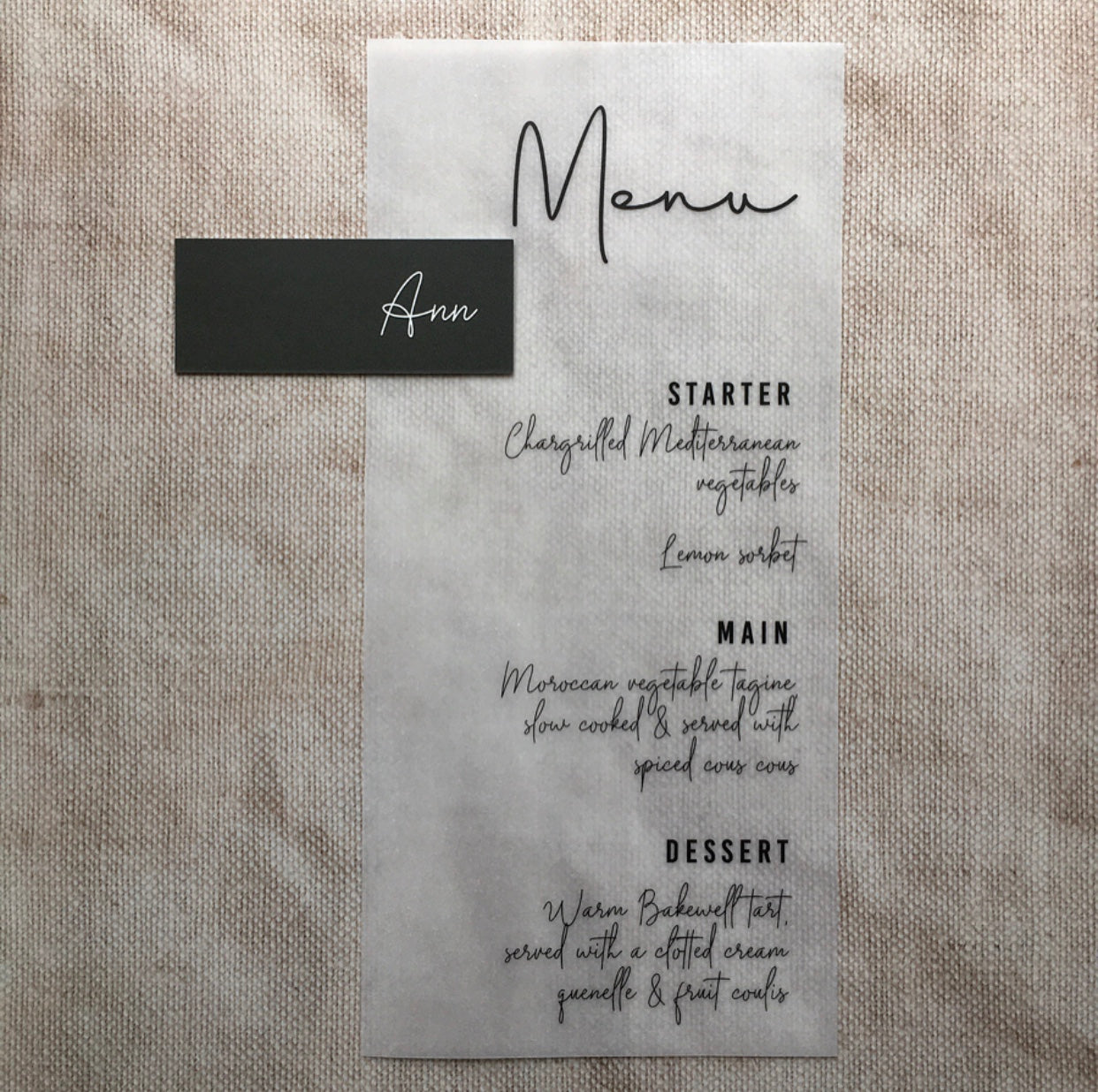 Grey Mini Wedding Guest Place Names