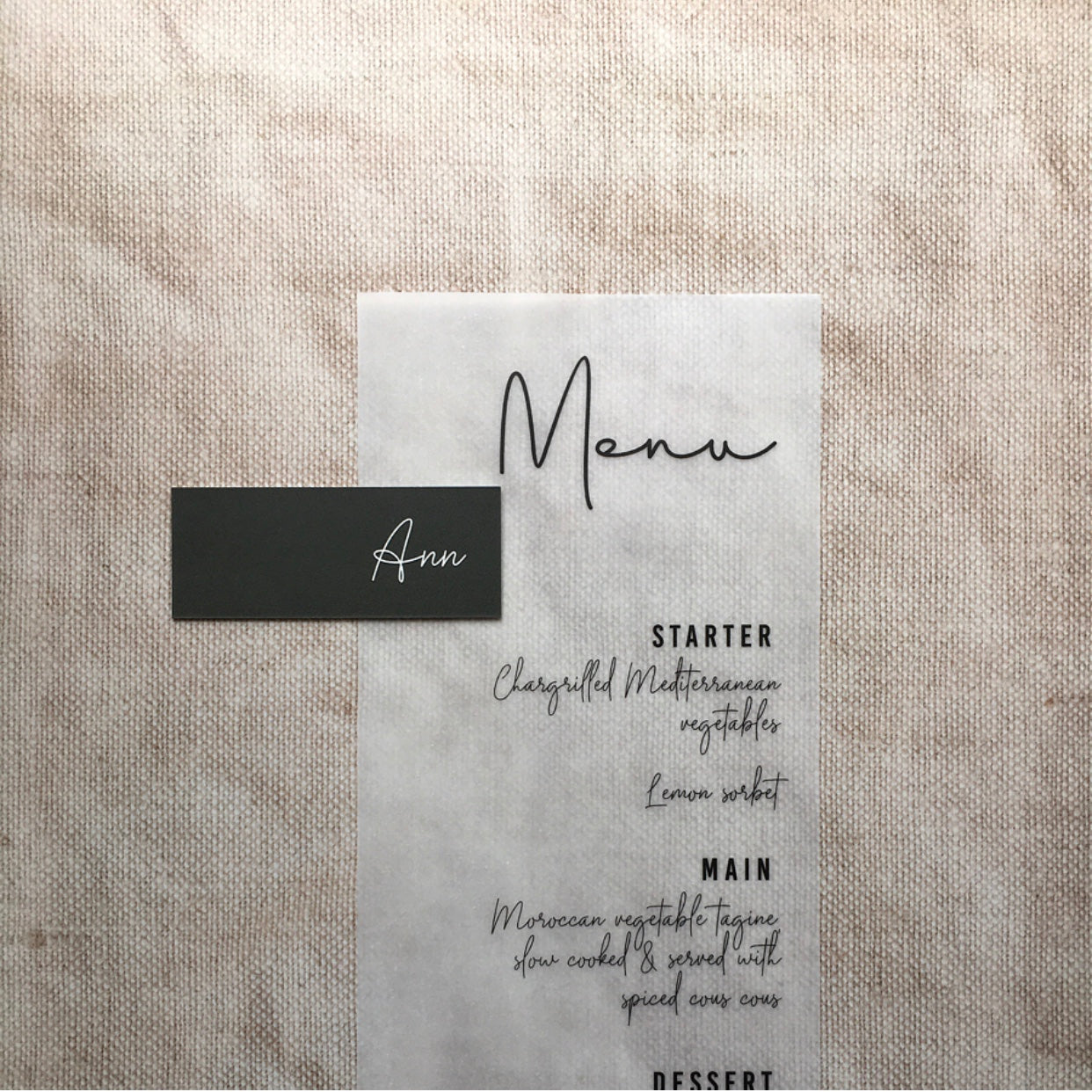 Grey Mini Wedding Guest Place Names