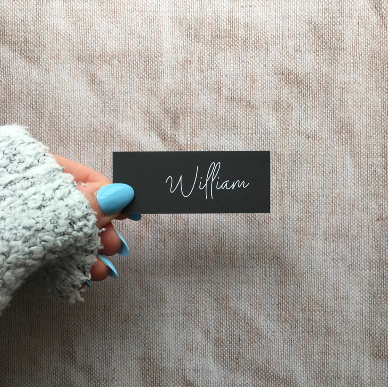 Grey Mini Wedding Guest Place Names