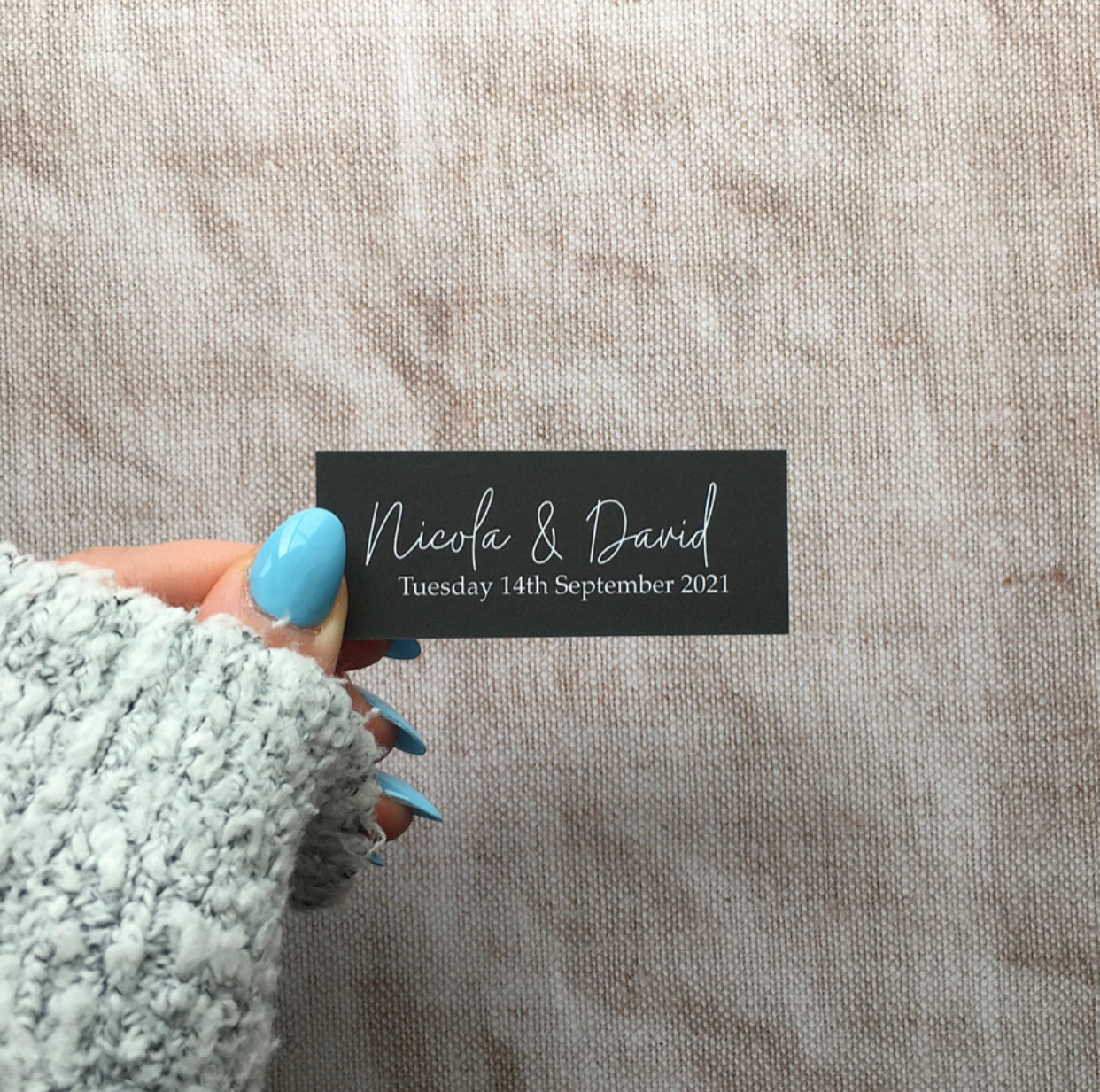 Grey Mini Wedding Guest Place Names