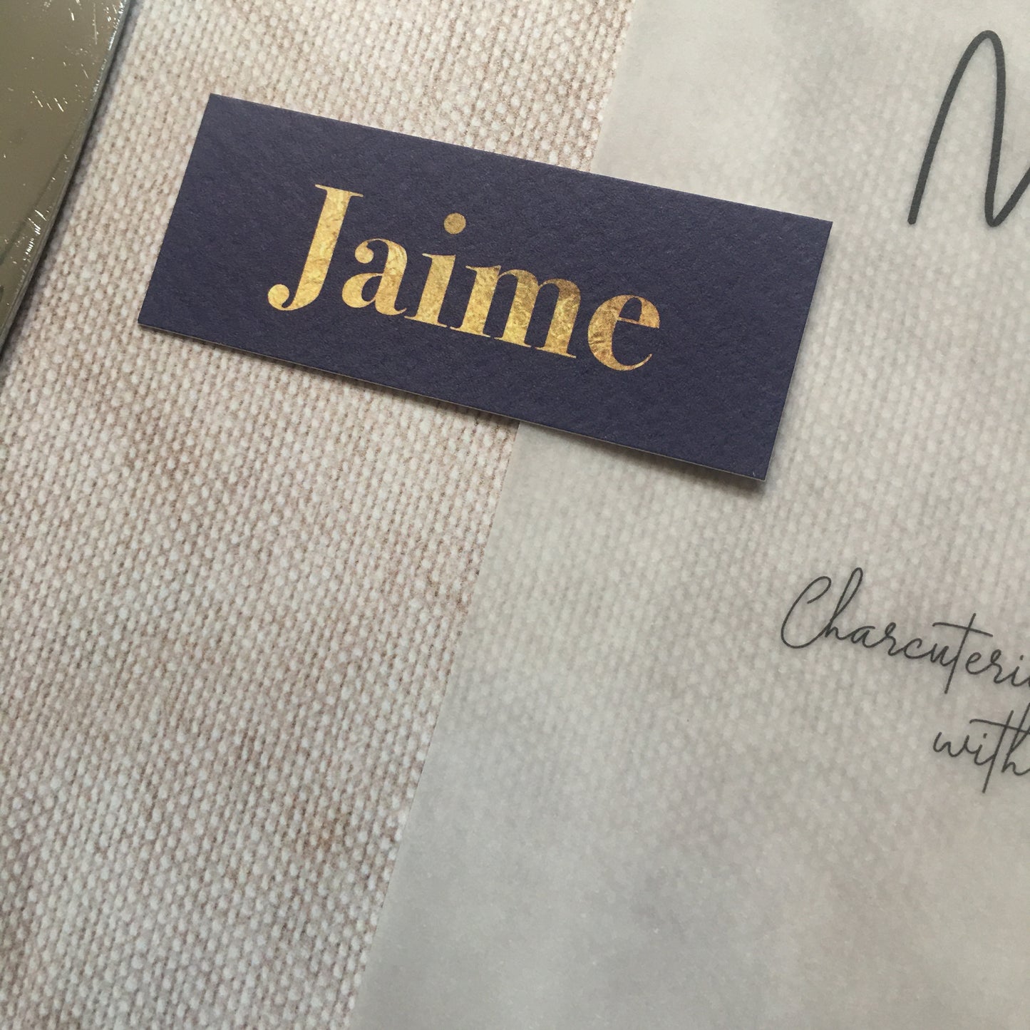 Navy & Gold Wedding Guest Place Names