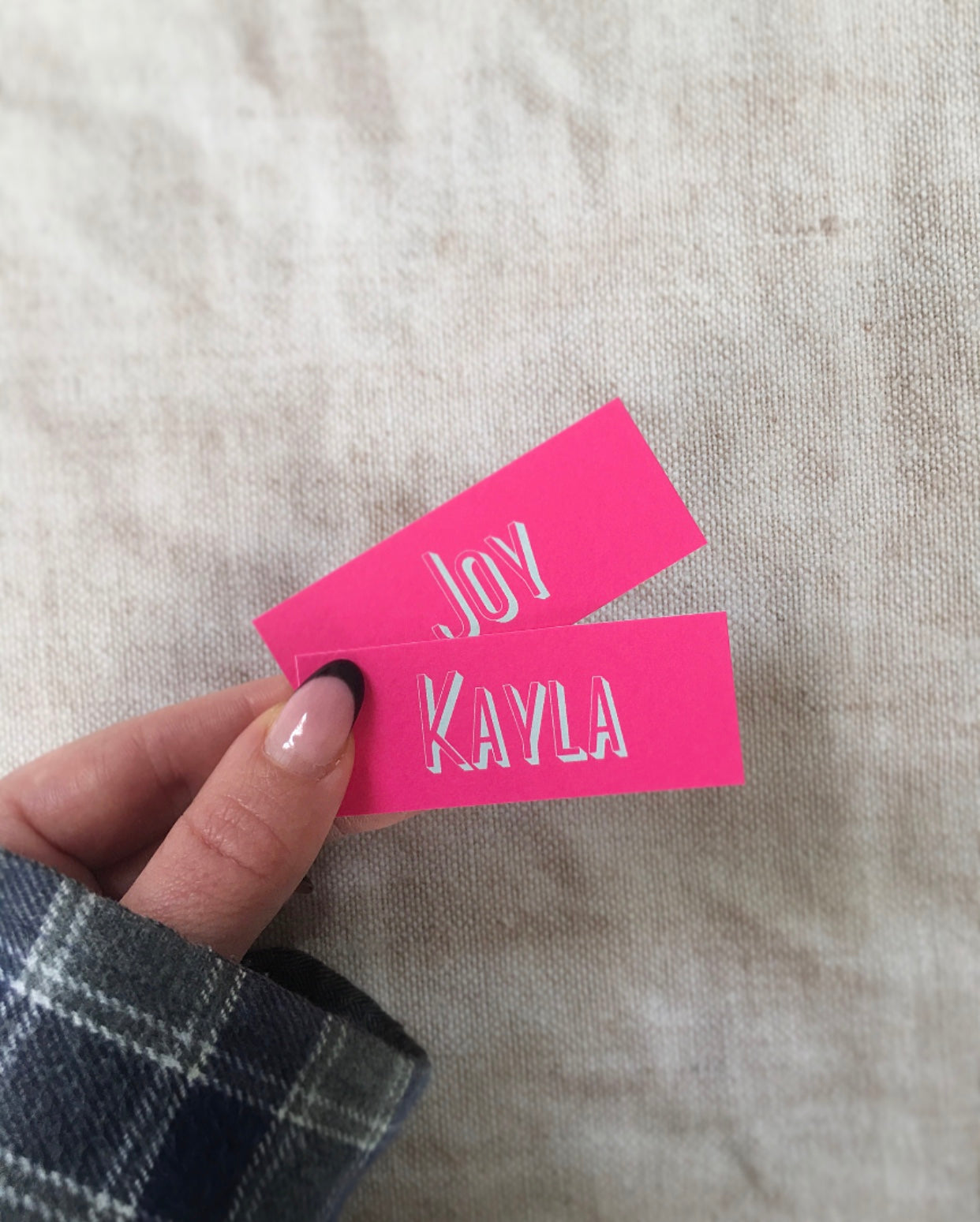 Bold Wedding Place Name Cards