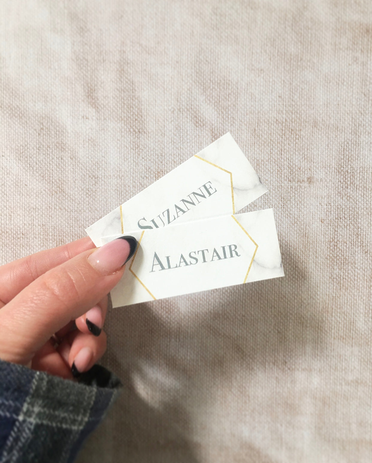 Marble Geometric Wedding Place Name Cards
