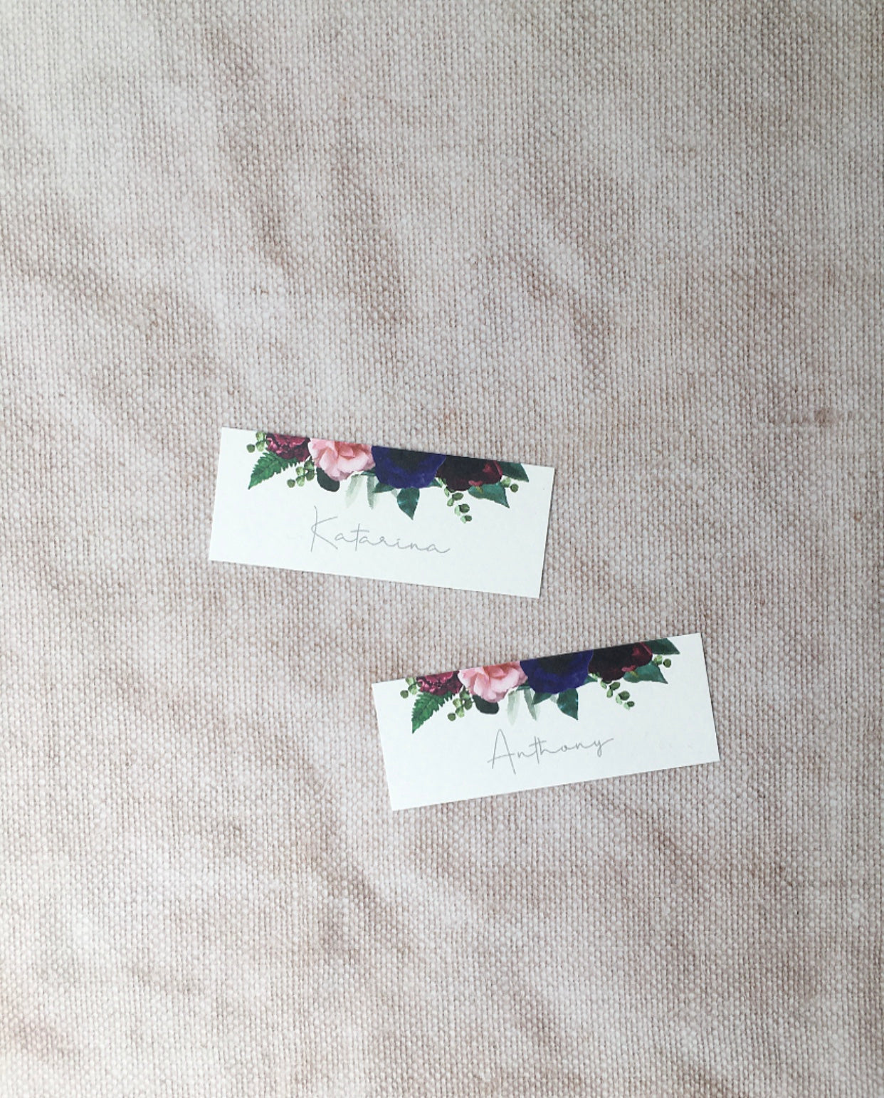 Rustic Floral Wedding Place Name Cards
